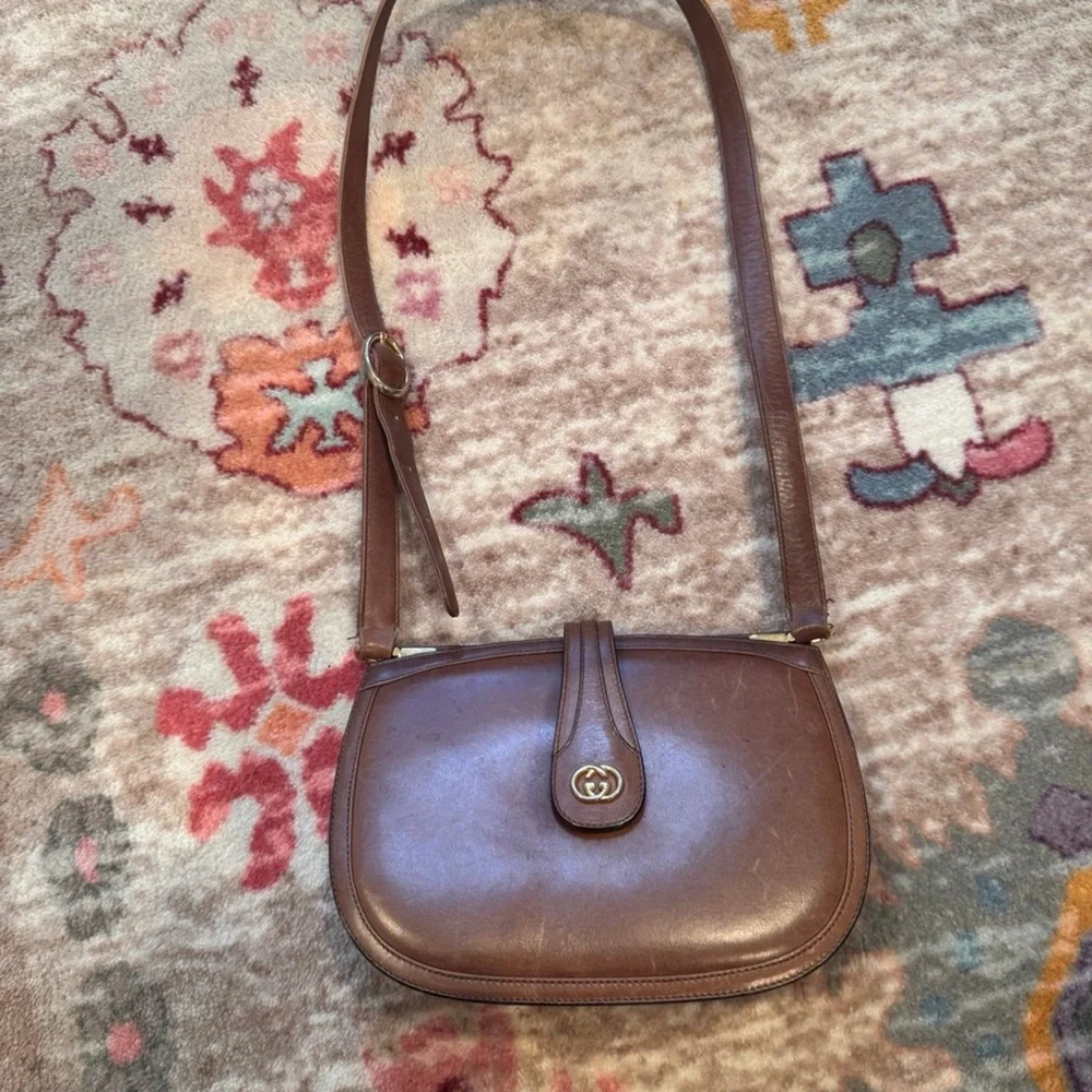 Vintage Gucci Brown Leather Shoulder Bag - Picture 11 of 12